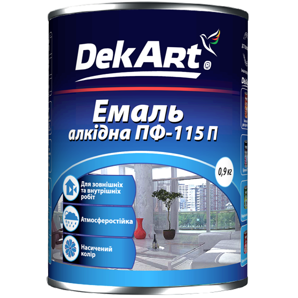 Эмаль ПФ-115 красная "DekArt"0,9кг