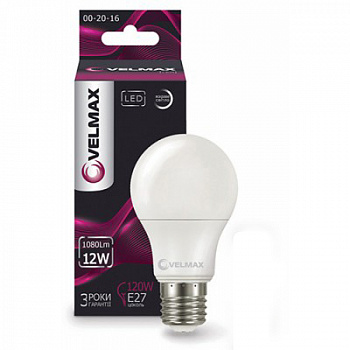 Лампа світлодіодна (куля) Velmax V-A60, 12W, E27,4100K,1200Lm