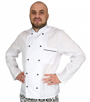 Китель білий куртка для кухаря довгий рукав