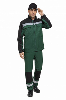 Костюм робочий ГРІНВІК (куртка+п/к) темно-зелений/чорний