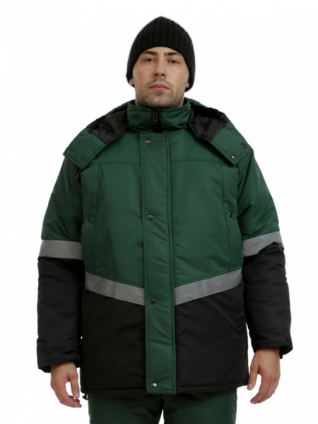 Куртка рабочая утепленная ГРИНВИК  зеленый/черный