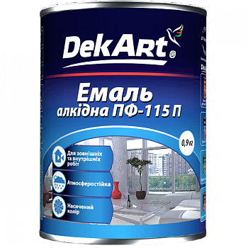 Емаль ПФ-115 світло-сіра "DekArt" 0,9 кг